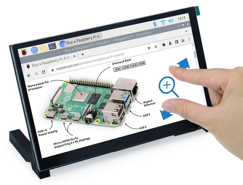 Raspberry Pi 4 Dokunmatik Ekran Monitörü