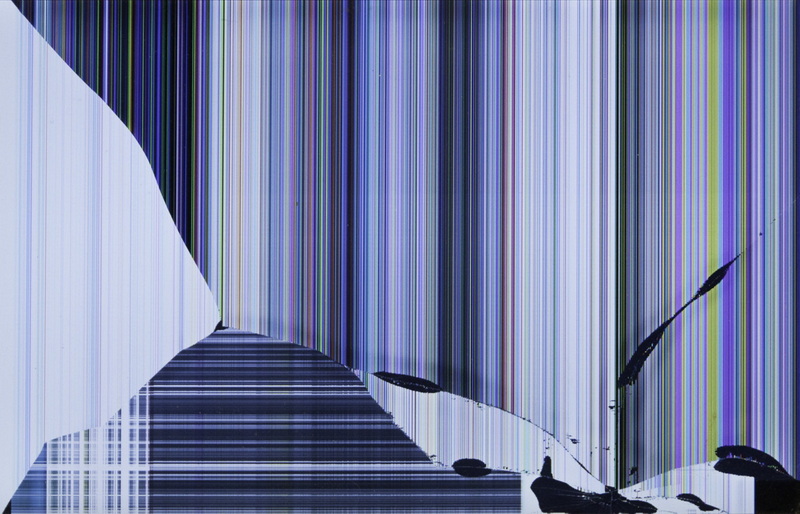 cracked broken lcd monitor screen