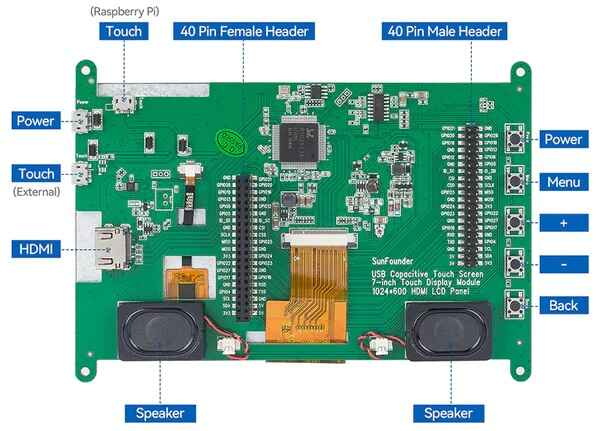 SunFounder TS 7 Pro 7 inch Raspberry Pi Touch Screen