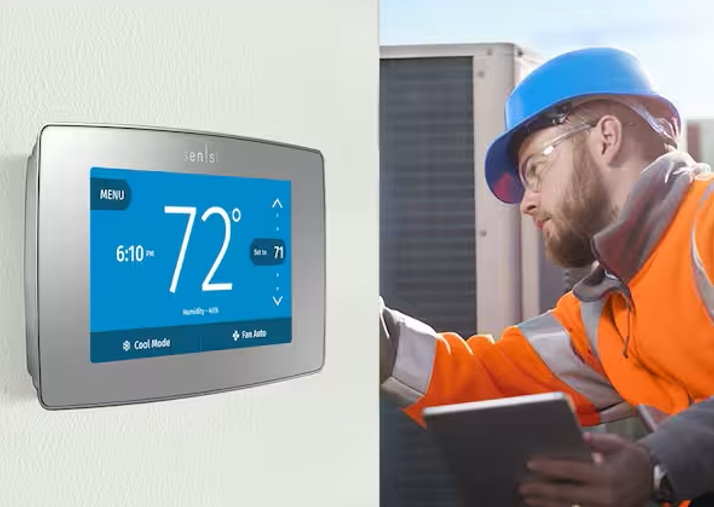 silver emerson programmable thermostats