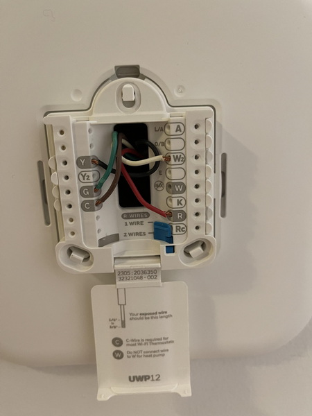 did i install honeywell t5 thermostat correctly