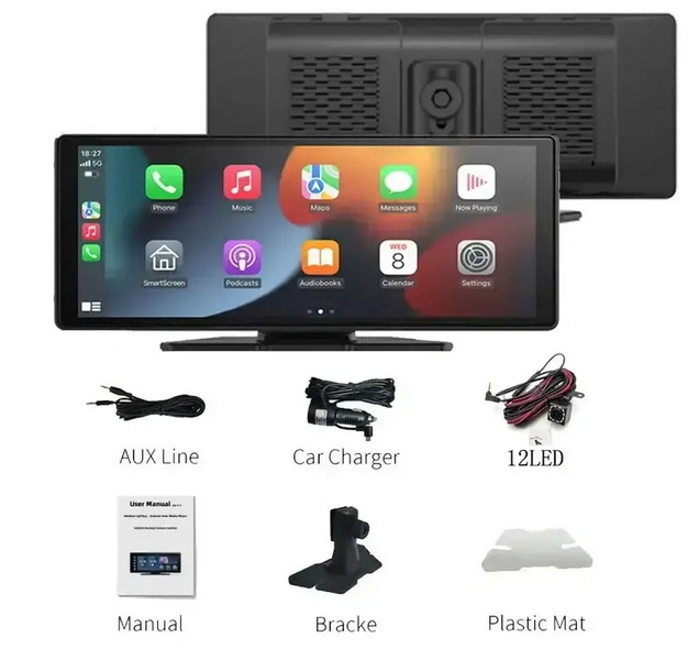 Wireless carplay android auto touch screen car radio