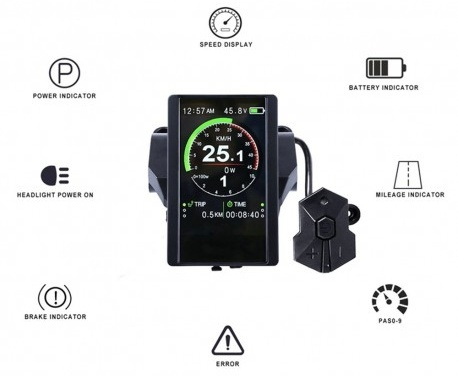 electric bicycle indicator full color lcd display for bafang mid hub motor