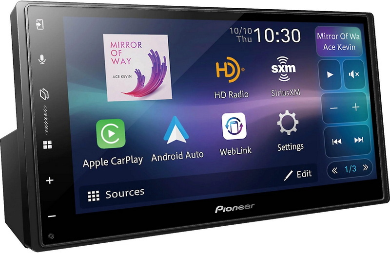 pioneer 68 double din multimedia digital media receiver wireless apple carplay