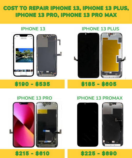 ¿Cuánto cuesta la reparación de la pantalla de la serie iPhone 13