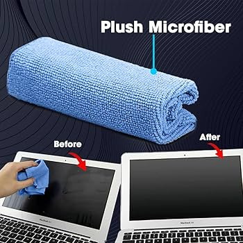 clean LCD screen with plush microfiber
