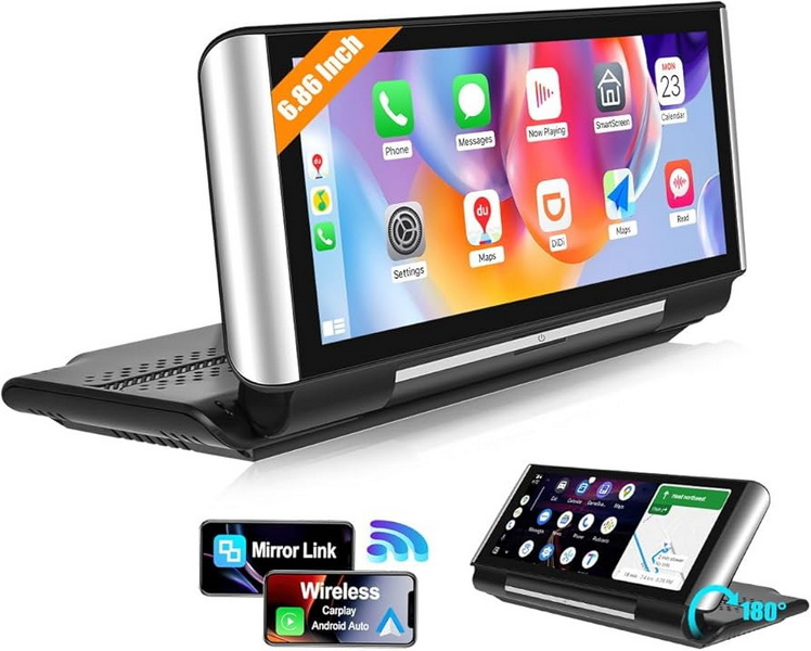 Foldable Portable Car Stereo with Wireless Apple Carplay Android